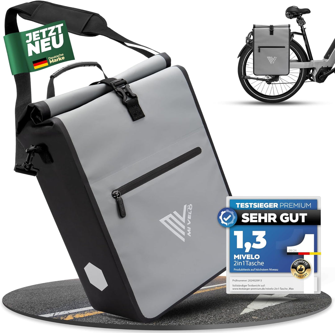 MIVELO 2in1 Fahrradtasche für Gepäckträger Gepäckträgertasche 100% wasserdicht Fahrrad Tasche für Ge