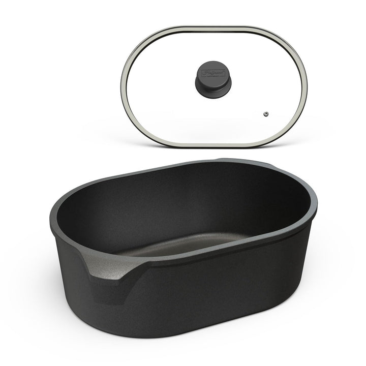 Hoffmann Bräter Induktion, 5,2 L – Aluminium-Handguss Bräter, Rechteckig, 28 x 17,5 cm, Keramische A