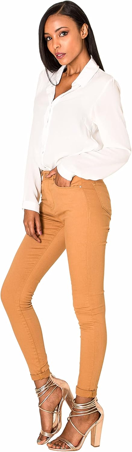 Nina Carter P109 Damen Skinny Fit Jeans High Waist Slim Hose Figurbetonte Stretch Jeanshose S Slim S