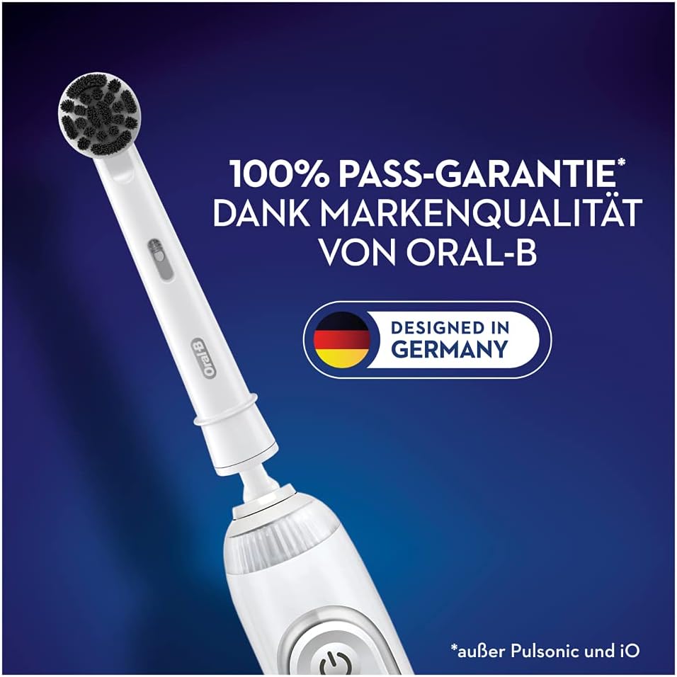 Oral-B Pure Clean Aufsteckbürsten für elektrische Zahnbürste, 3 Stück, mit Aktivkohle-Borsten, Zahnb