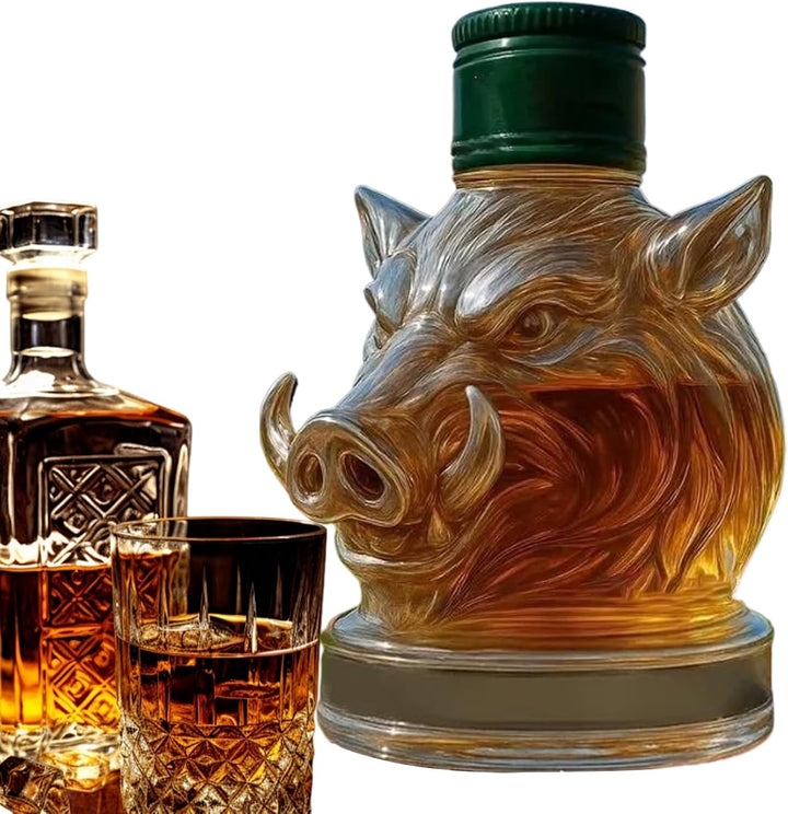 Wildschwein-Dekanter – -Whiskey-Flaschen-Design, elegante Heimbar-Dekoration, Sammlerstück | Stateme
