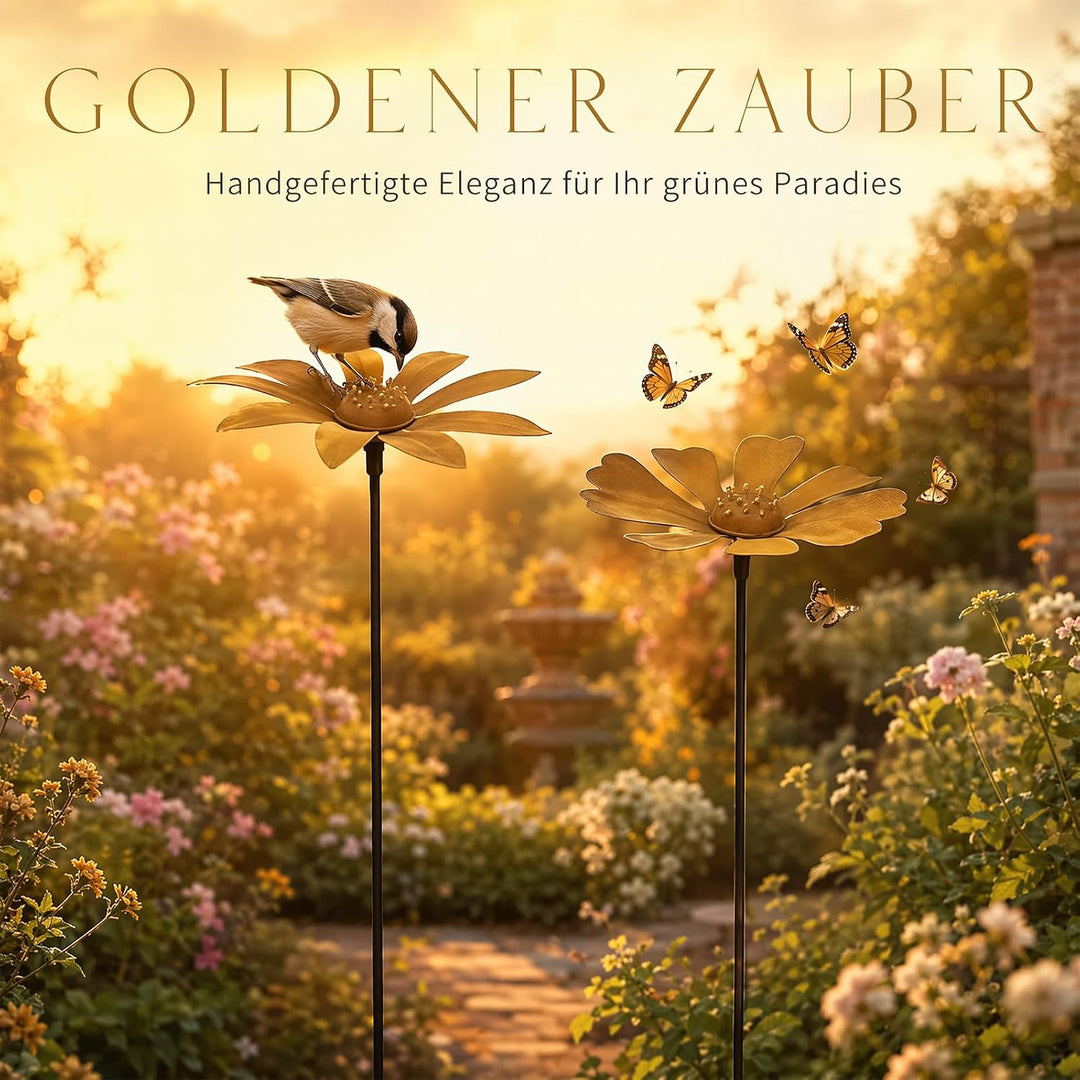 2er Set Rost Deko für Garten Cortenstahl Gartenstecker Metall Blume Mohn Teleopea Gartendeko Rost Ra