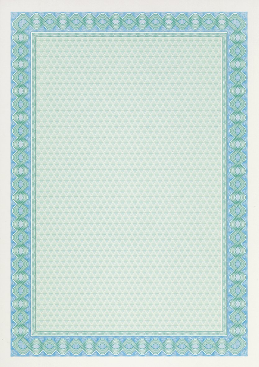 DECAdry Premium-Zertifikatblätter Wasserzeichen 115 g/m² A4 70 Blatt türkis-blau 1 blau, 1 blau