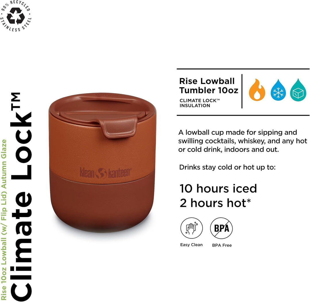 Klean Kanteen Rise Lowball Tumbler Flip Lid Isolierbecher 296ml in der Farbe autumn glaze, 1010168