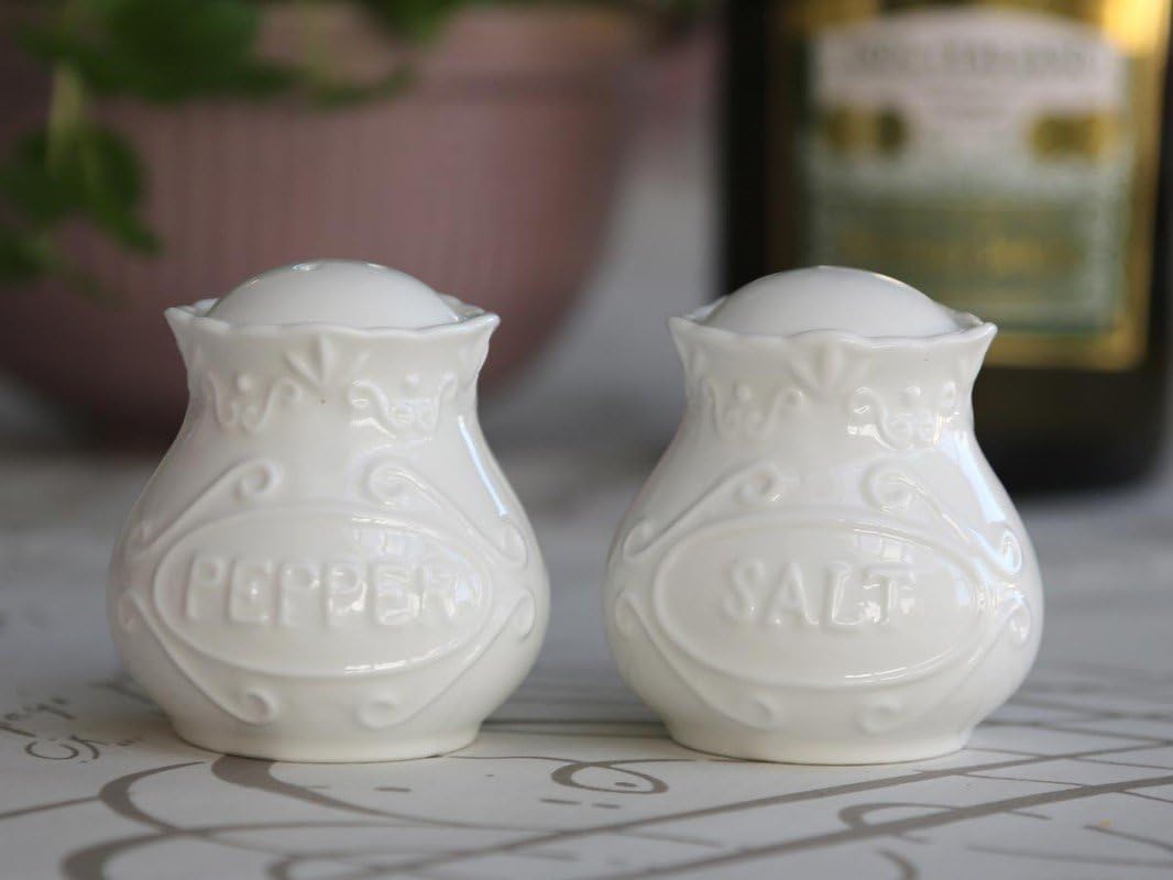 Salz- und Pfeffersteuer PROVENCE cremeweiss im Landhausstil 2tlg.