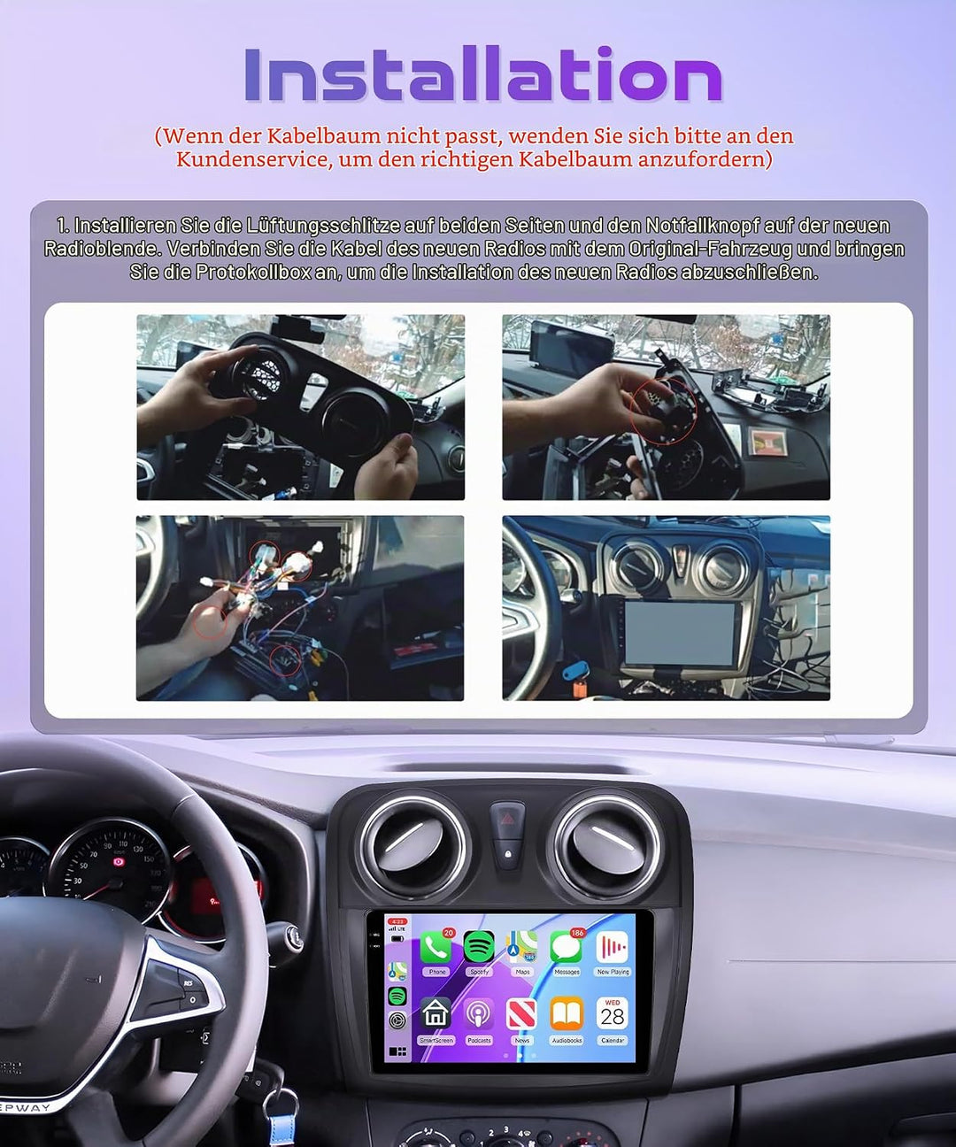 4G+128G Wireless Carplay Android Autoradio für Renault Dacia Logan 2 Sandero B52 2012-2019 9 Zoll In