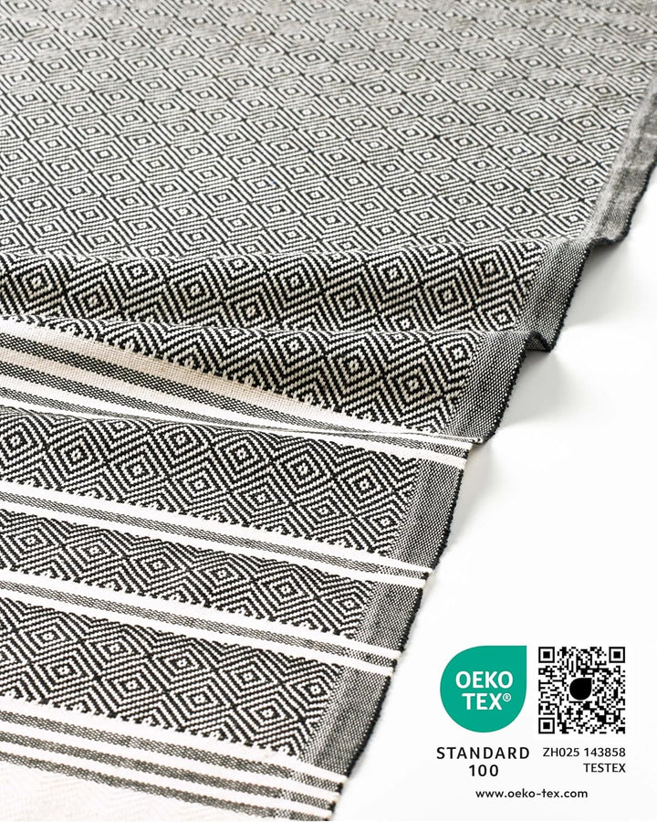 Fit-Flip Hamamtuch aus 100% Baumwolle saugfähig und schnelltrocknend | Anthracite, 100x200cm Diamond