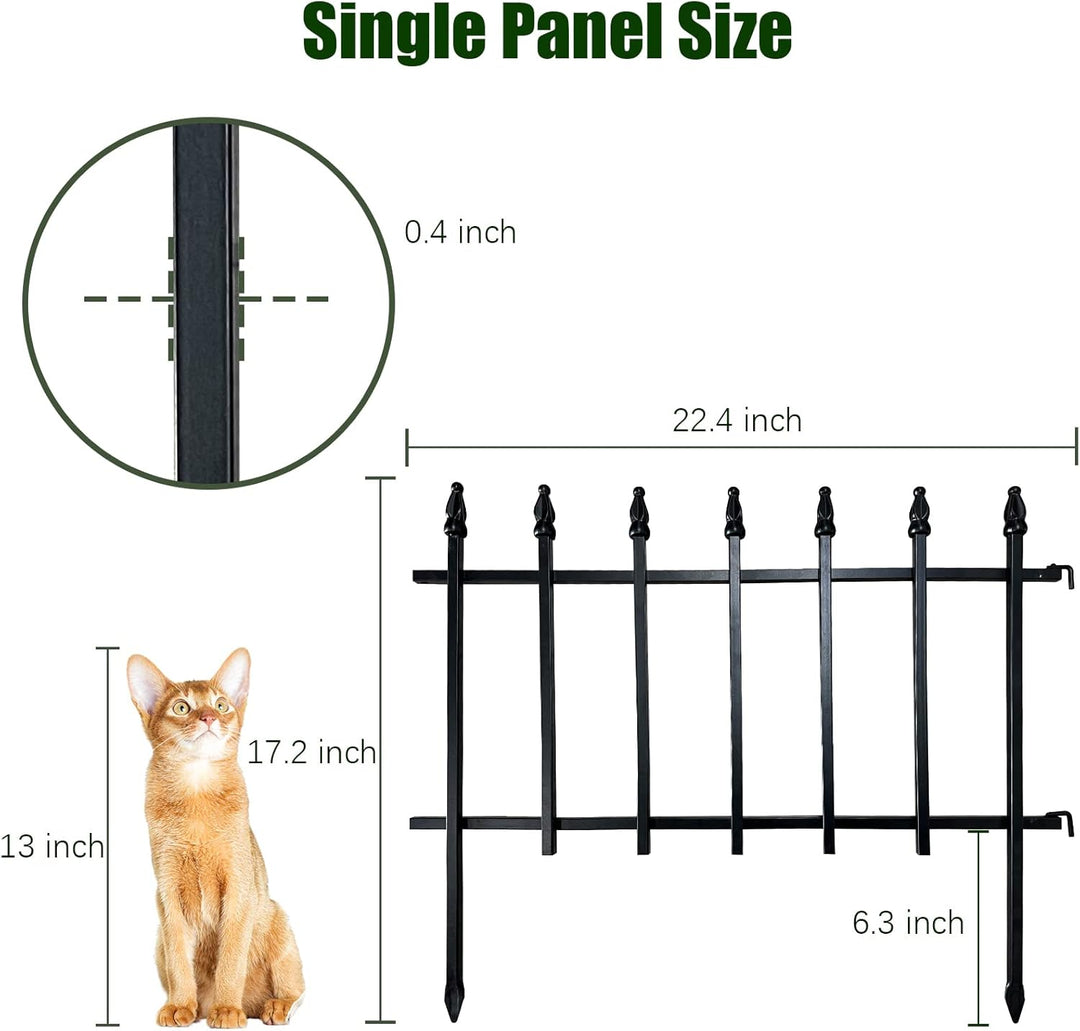 Thealyn Metall dekorative Gartenzaun 57cm (L) x 45cm (H) (5 Panels, Gesamtlänge 2.85m), Metall Grenz