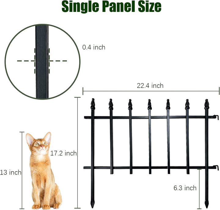 Thealyn Metall dekorative Gartenzaun 57cm (L) x 45cm (H) (5 Panels, Gesamtlänge 2.85m), Metall Grenz