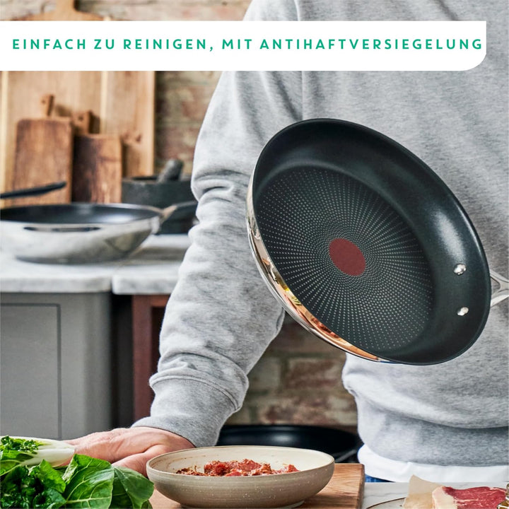 Tefal Jamie Oliver Cook's Direct On Pfannenset 24/28 cm, Bratpfanne Induktion, Antihaft, backofenfes