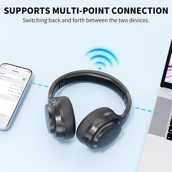 Kabelloser Bluetooth Over-Ear-Kopfhörer, On-Ear-Kopfhörer Mit Mikrofon, Bis Zu 40 Stunden Akkulaufze
