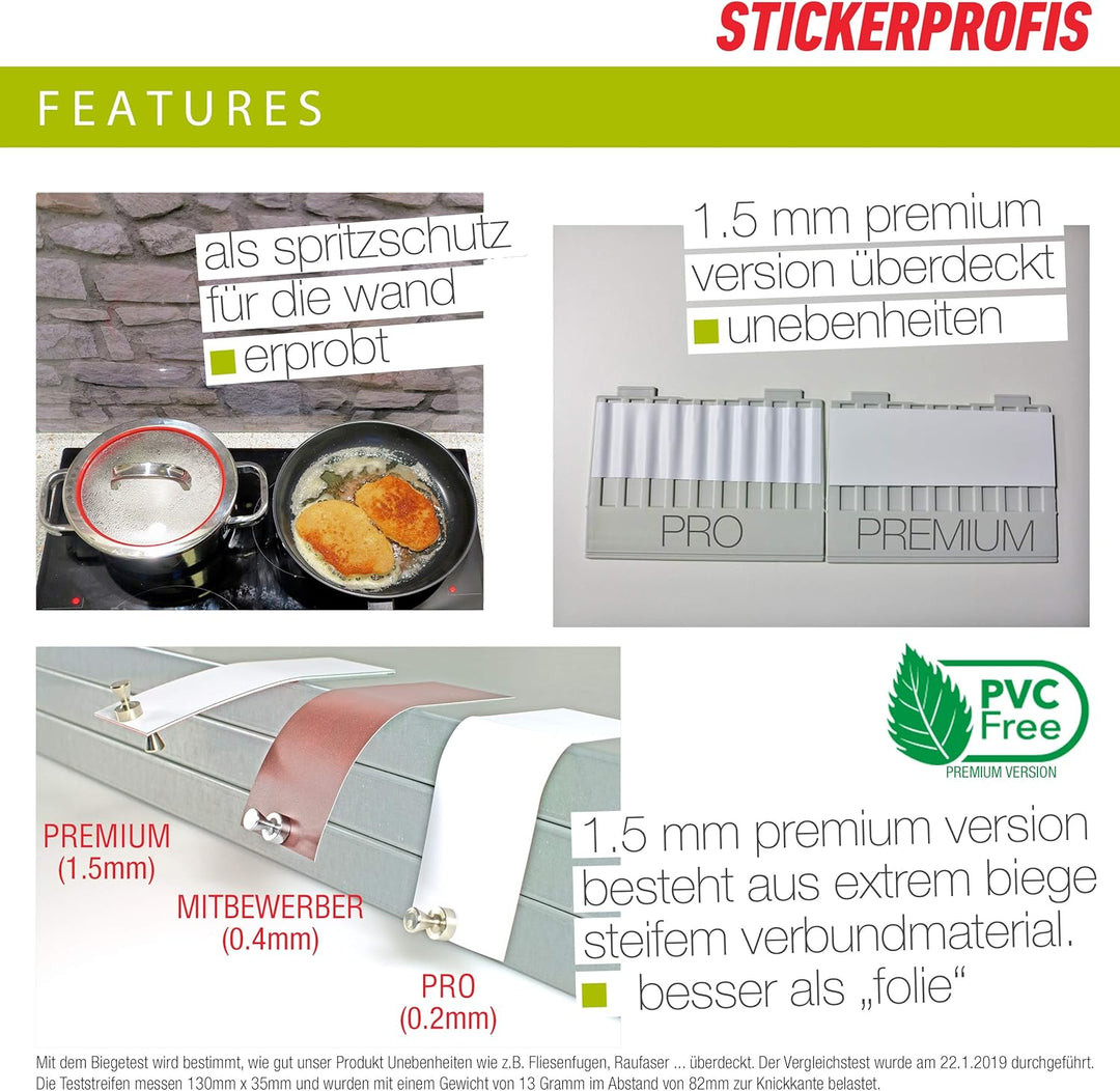 StickerProfis Küchenrückwand selbstklebend Pro WILDBLUMENWIESE 60 x 340cm DIY - Do It Yourself PVC S