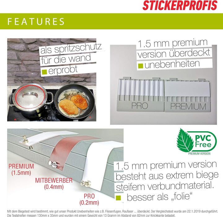 StickerProfis Küchenrückwand selbstklebend Pro WILDBLUMENWIESE 60 x 340cm DIY - Do It Yourself PVC S