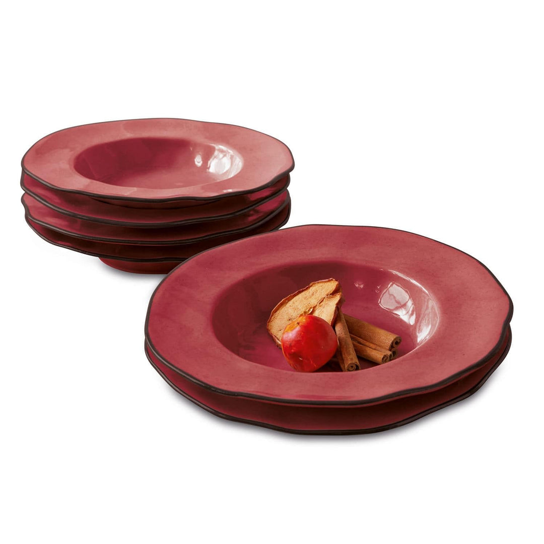 LOBERON Suppenteller 6er Set Biarré, zeitloses Design, natürlicher Charme, spülmaschinenfest, Geschi