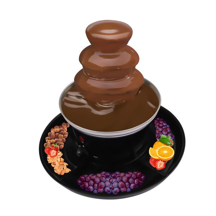 Schokoladenbrunnen Elektrisch 40W Edelstahl Brunnen-Set, 0.45kg Kapazität mit 6 Gabeln &amp; Tablett, Sc