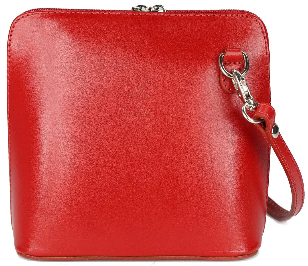Belli italienische Ledertasche Damen Umhängetasche klein Handtasche Schultertasche Abendtasche in ro