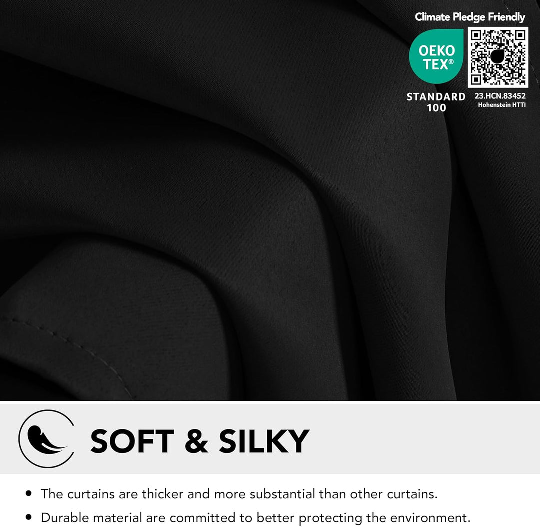 Deconovo Vorhänge Blickdicht Ösen Gardinen Thermovorhang Kälteschutz Winter, 160x107 cm(HöhexBreite)