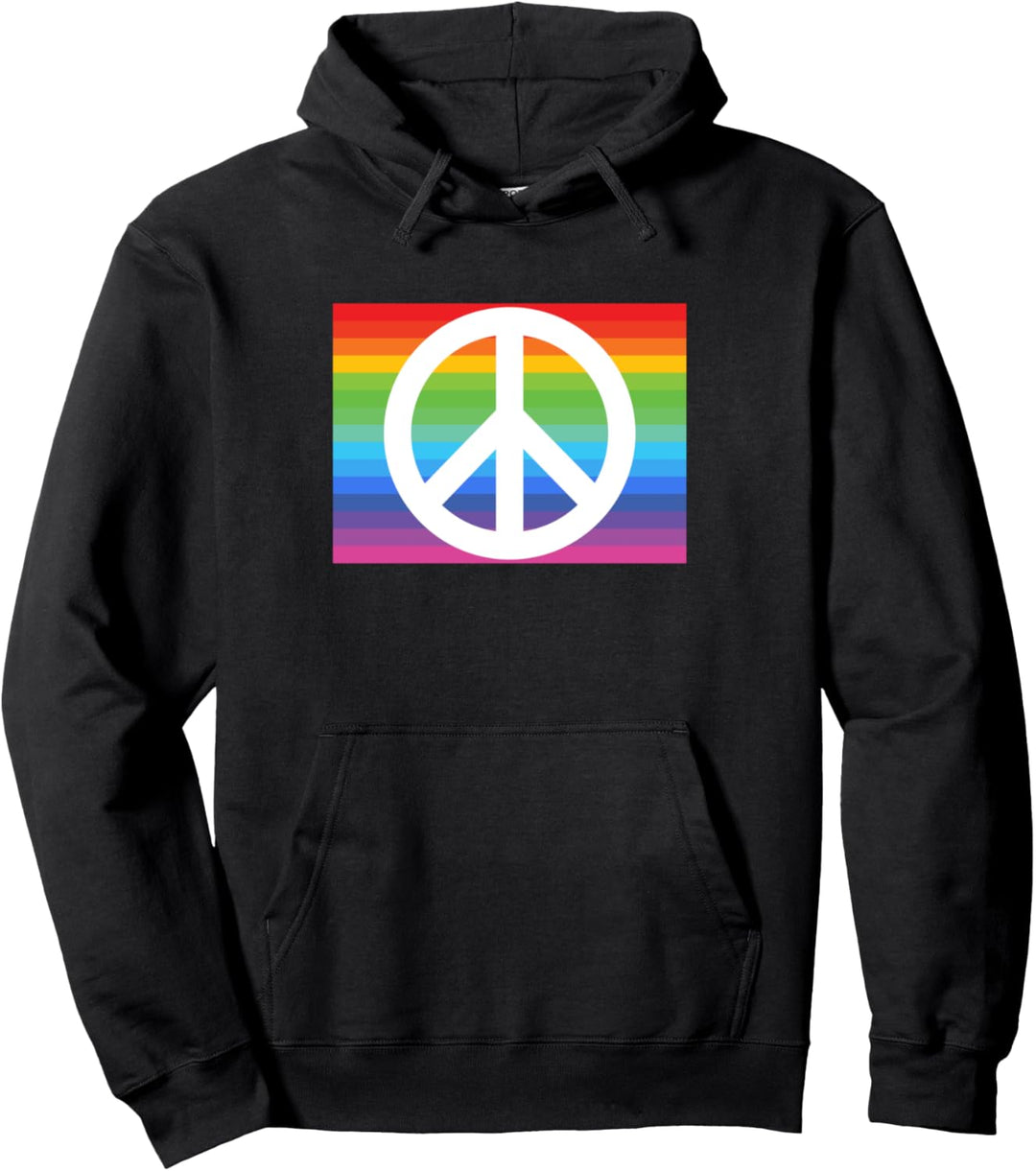 Make Peace Not War - Peace Logo mit Regenbogenflagge Pullover Hoodie