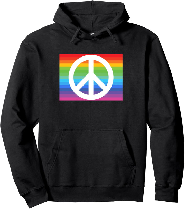 Make Peace Not War - Peace Logo mit Regenbogenflagge Pullover Hoodie