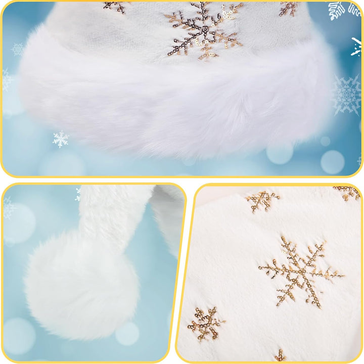 Weihnachtsmütze für Erwachsene, Plüsche Nikolausmütze für Damen und Herren, Warm and Dicker Weihnach