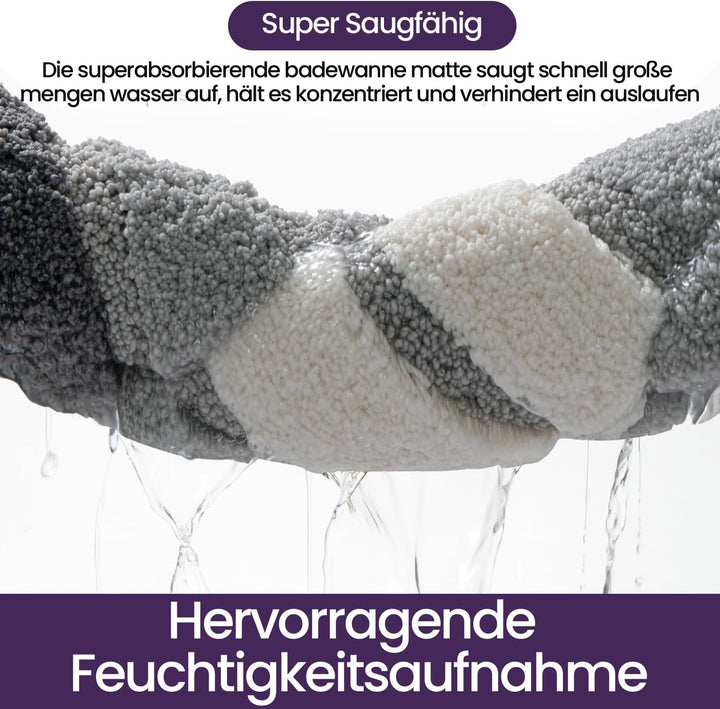 DEXI Badematte rutschfest 50 x 80 cm, Weich Badezimmerteppich Saugfähige Badteppich Waschbar Badvorl