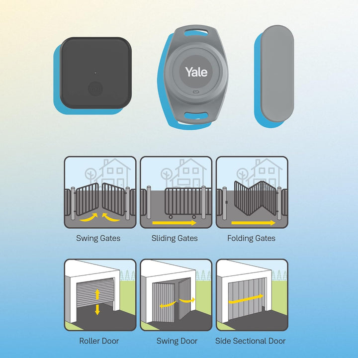 Yale Smart Opener für Tore - 05/102300/BW - WLAN-fähiger Toröffner - Auto-Öffnen - Fernbedienung - G