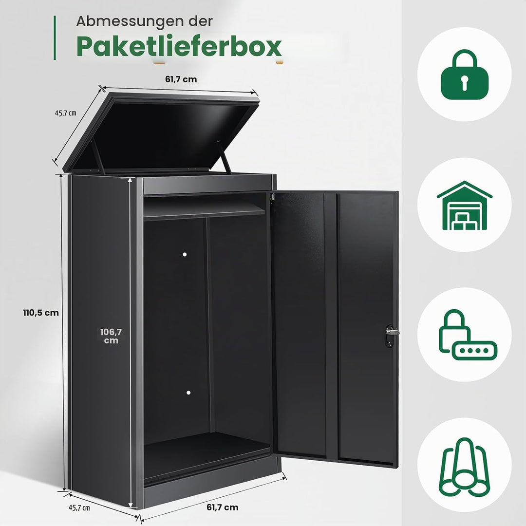 Briefkasten Paketbox für den Aussenbereich, extra grosse Paketboxen mit sicherer Lagerung, wasserdic