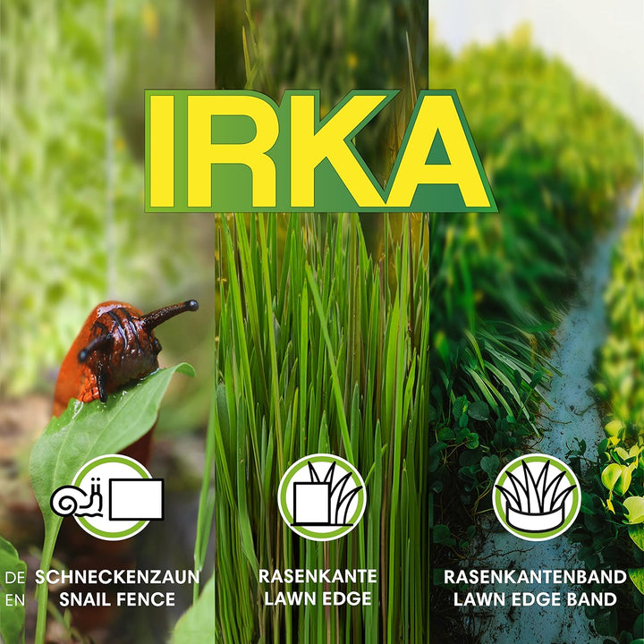 IRKA Schneckenzaun Typ2 Metall Set 10m + 4 Ecken | Schneckenblech mit Versteifungskante | Schneckenz