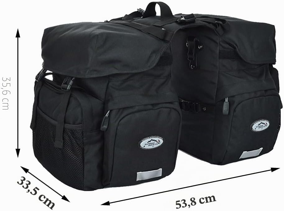 50L Fahrradtaschen Gepäckträger, Wasserdichte Fahrradtaschen aus Hochdichtem 600D Polyester für Daue