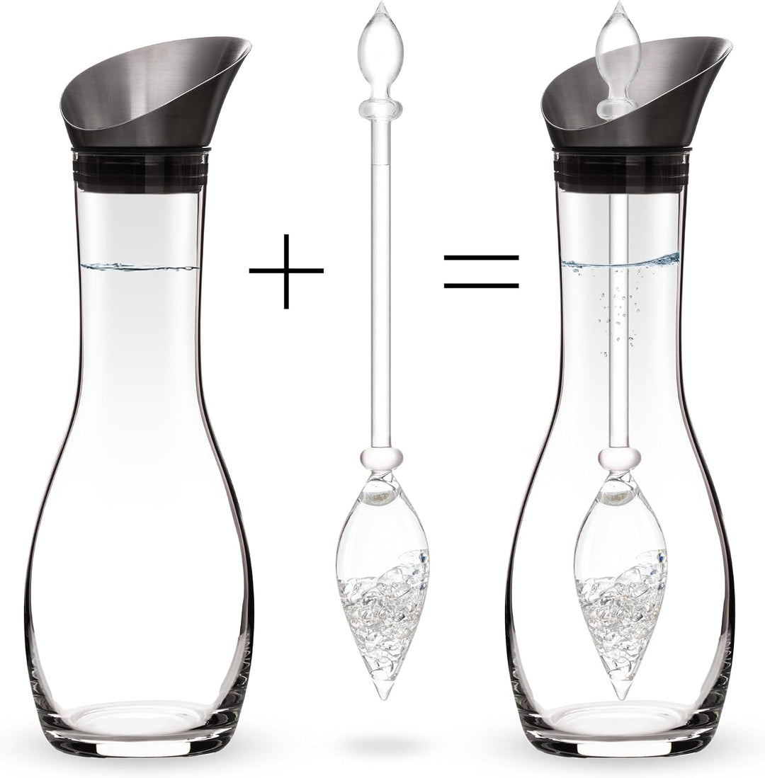 VitaJuwel Diamonds Edelsteinwasserset für Zuhause (Karaffe Era & Phiole) mit echten Diamantsplittern