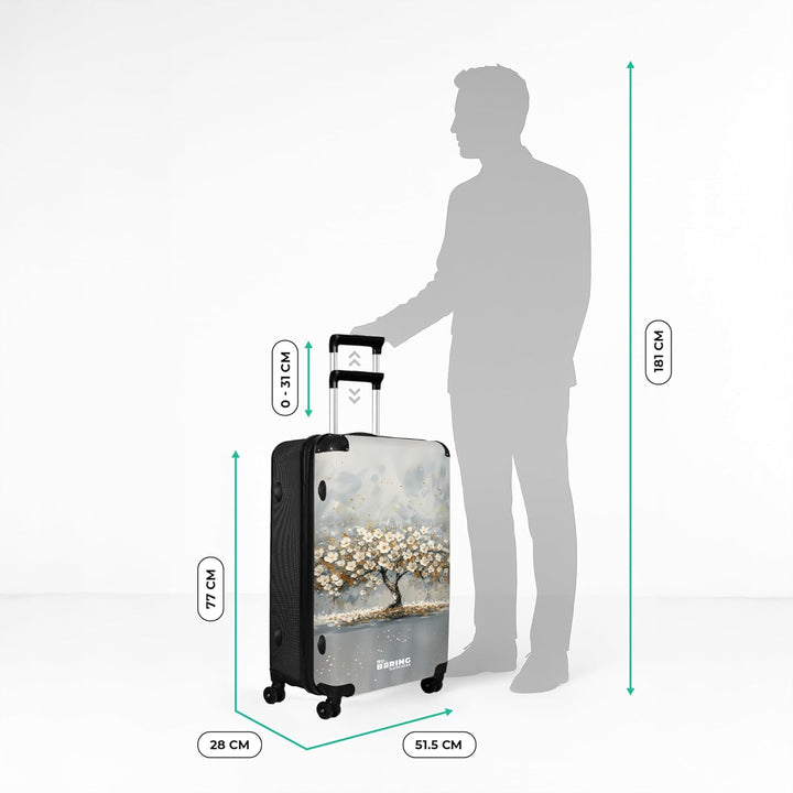 NoBoringSuitcases.com® Koffer XL Gross 77x51.5x28 cm Reisekoffer mit 4 Rollen Leicht Trolley Hartsch
