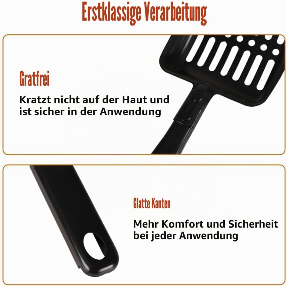 Aschesieb für den Kamin, Ausgehöhlte Kaminschaufel aus Eisen, Hitzebeständige Ascheschaufel für den