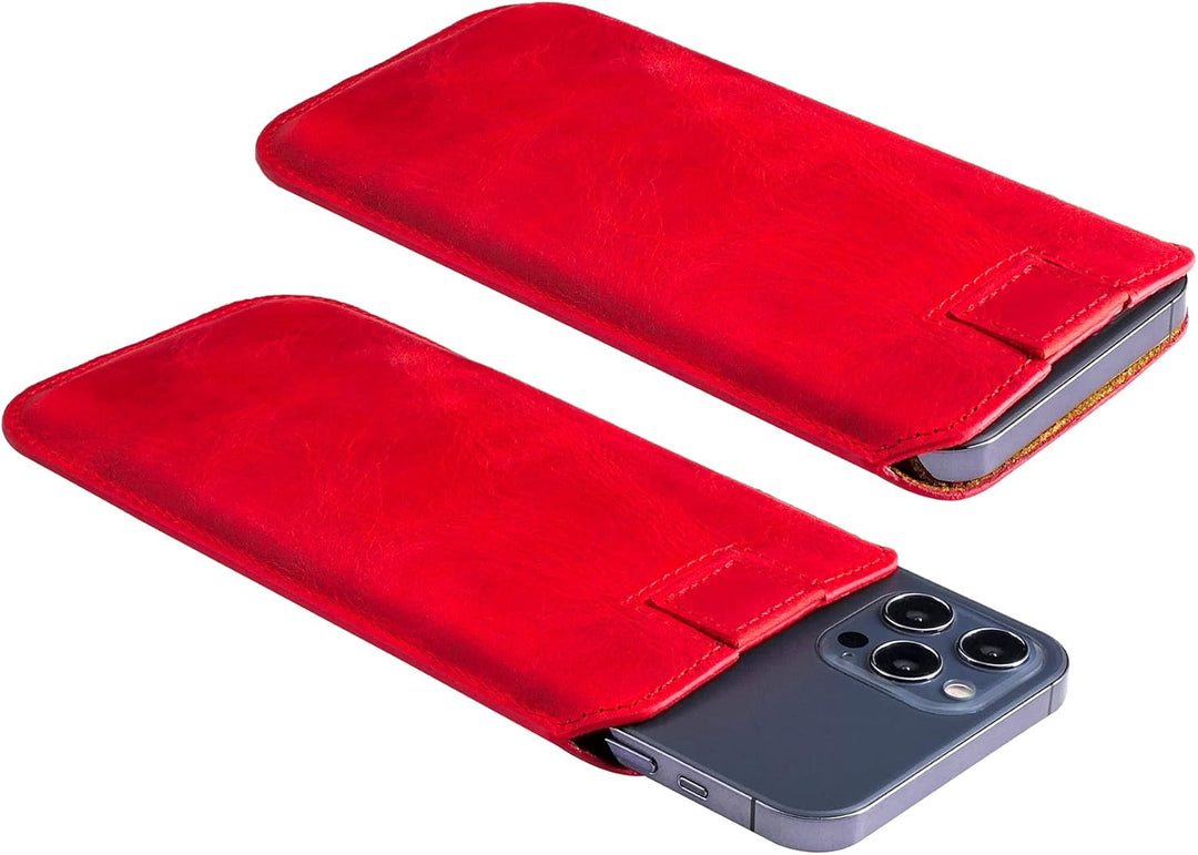 Suncase Original Leder Etui kompatibel mit iPhone 16 Pro (6,3 Zoll) Hülle Tasche Ultra Slim Ledertas