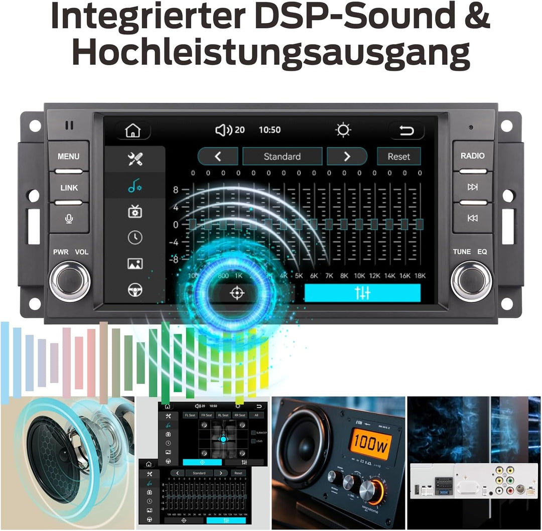 Linux Autoradio Blitzstart für Jeep Wrangler Radio 2007-2018 Chrysler Dodge Ram 1500 | Wireless CarP