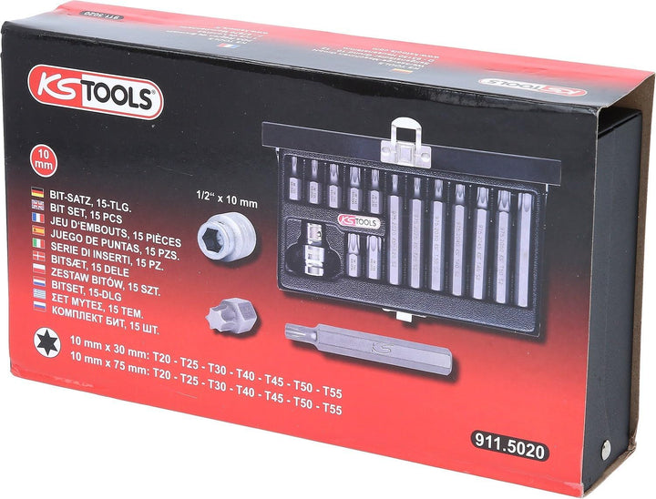 KS Tools 911.5020 10mm CLASSIC Bit-Satz, 15-tlg., TX