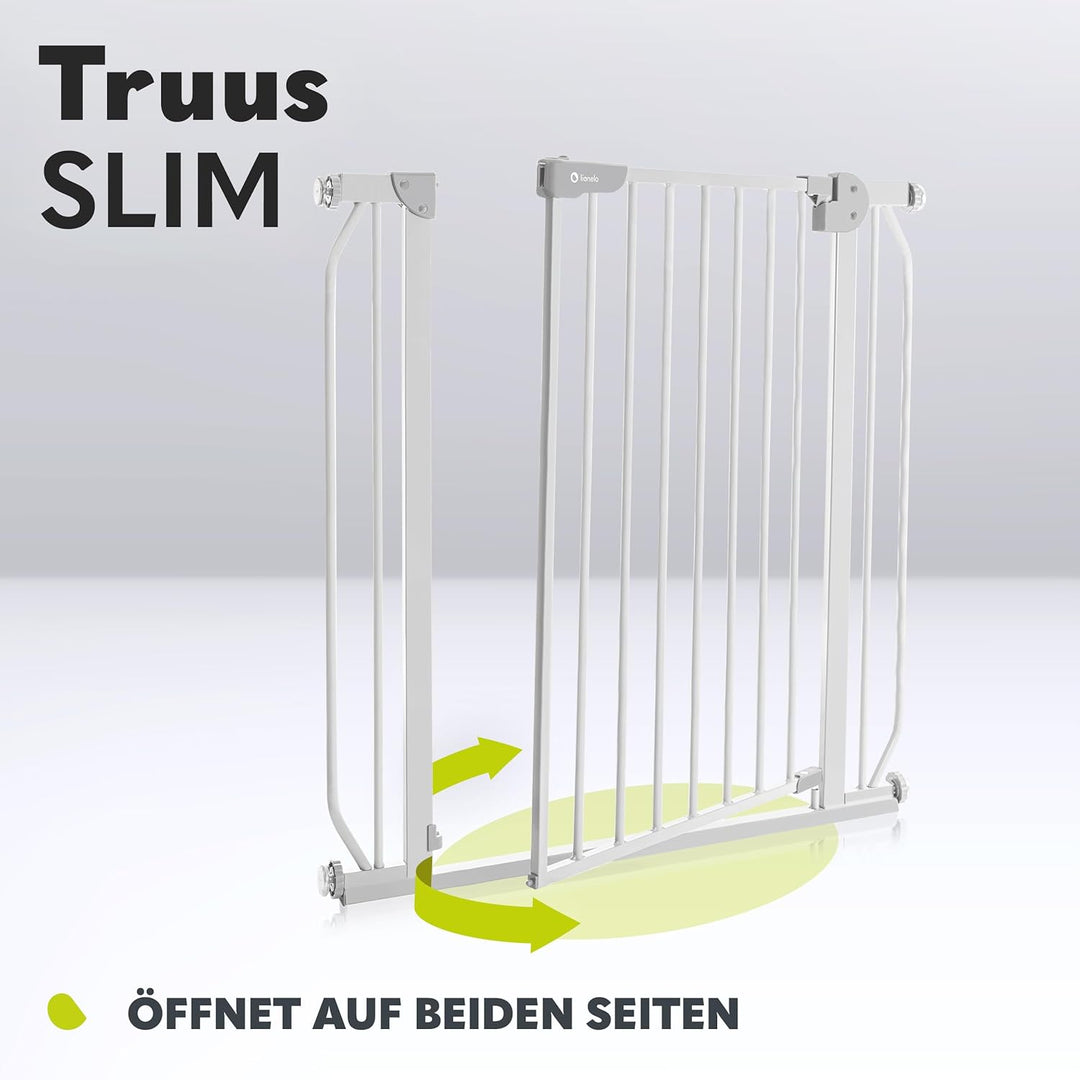 LIONELO Truus Slim Kinderschutzgitter Sicherheit ohne Bohren, Doppeltes Sicherheitssystem, Verstellb
