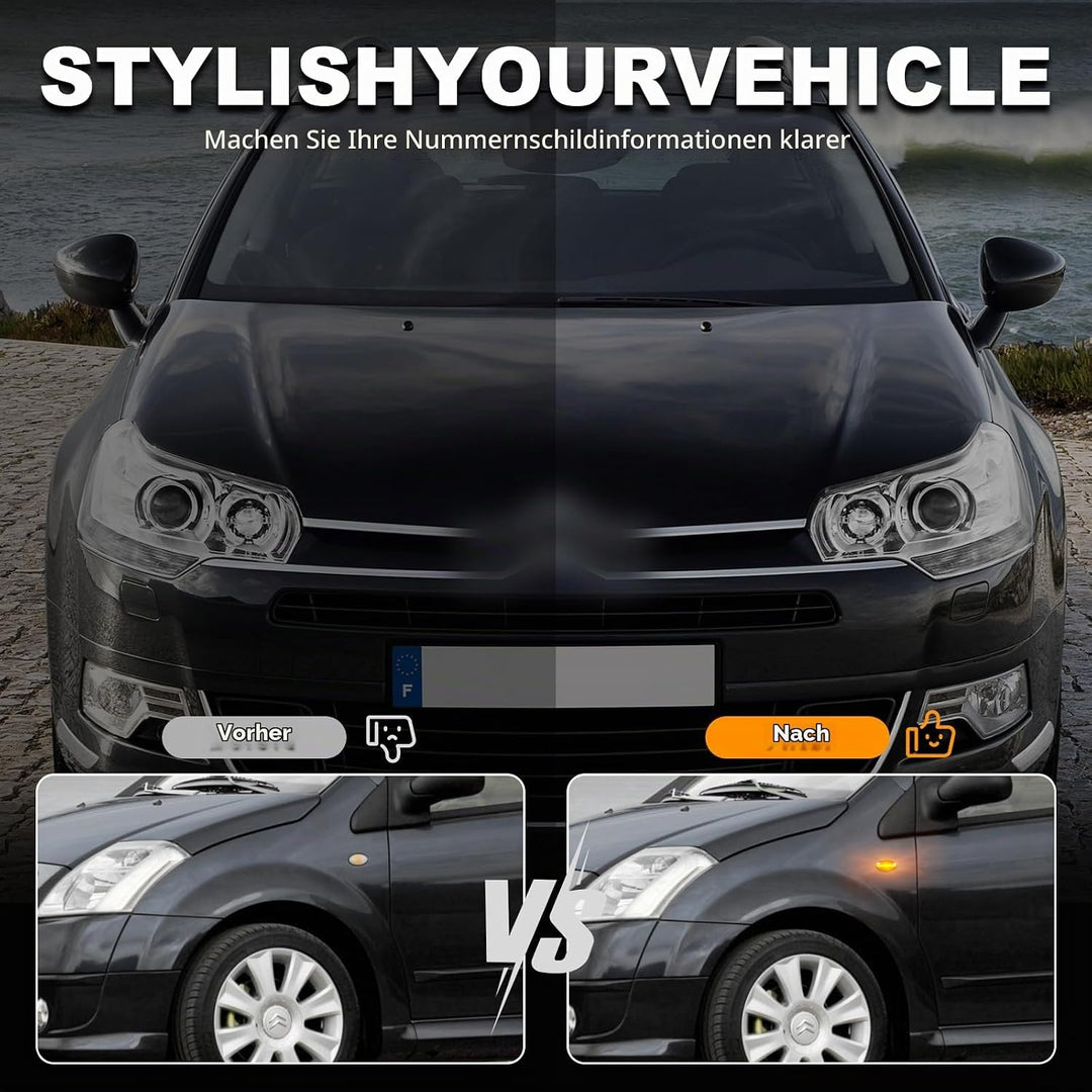 2 Stück LED Blinker Seitenblinker für Peugeot 1007 107 206 207 307 407 607 Partner Expert Citroen C1
