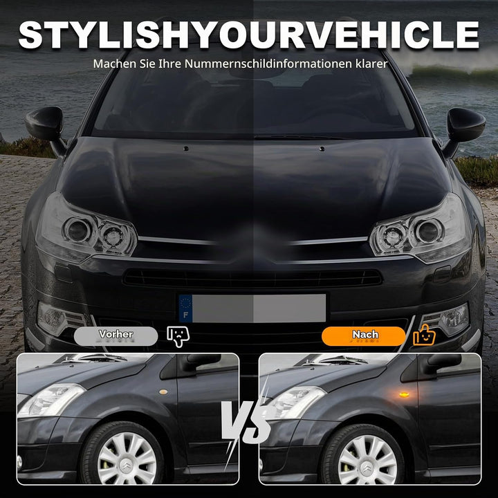 2 Stück LED Blinker Seitenblinker für Peugeot 1007 107 206 207 307 407 607 Partner Expert Citroen C1