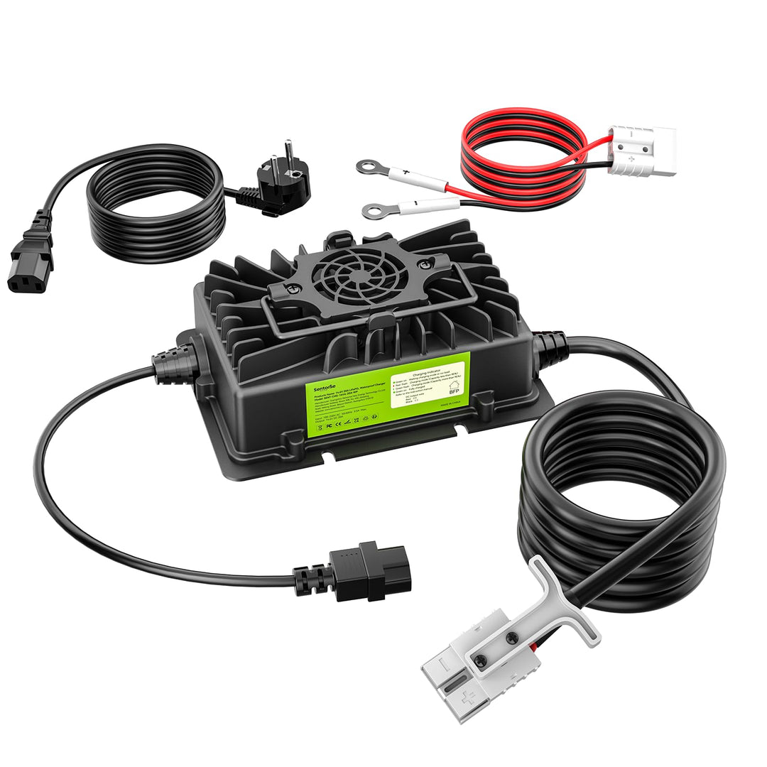 20 A LiFePO4 Batterieladegerät, 12 V/12,8 V Lithium-Batterie-Ladegerät mit Anderson-Anschluss, LED-A