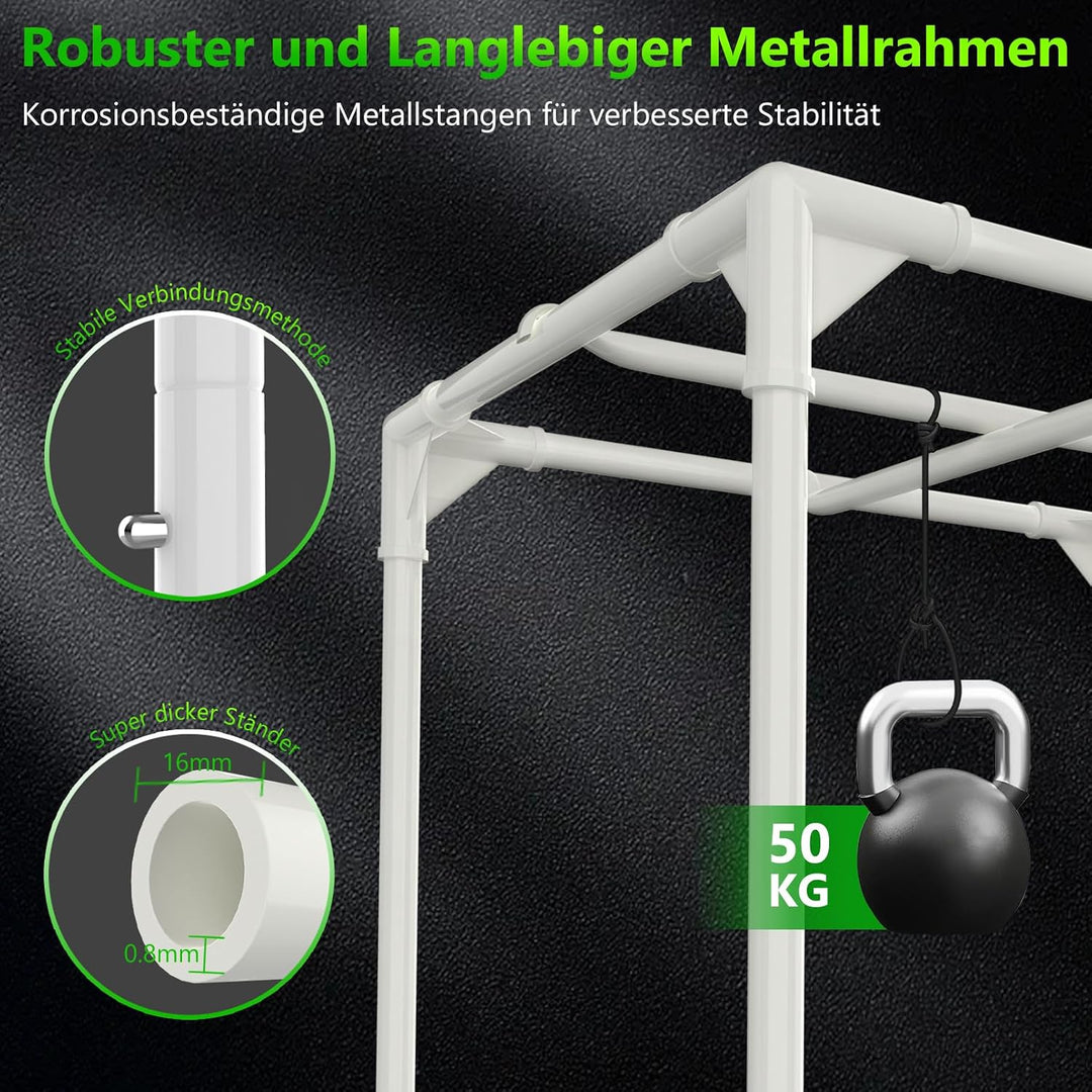 Growzelt Komplettset 120x120x200cm Grow Tent Kit mit 200W LED Vollspektrum Grow Lampe Dimmbar, GrowZ