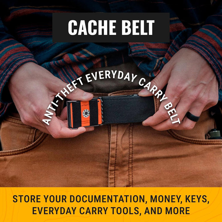 Wazoo Cache Belt EDC Survival Bushcraft Travel Safety, L