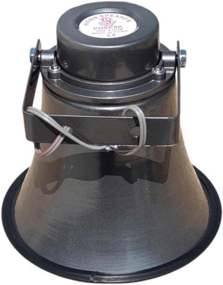 GK SOUND 1 Megaphon PHSP8K Grauer Hornlautsprecher für drinnen und draussen, 50 Watt maximale Impeda