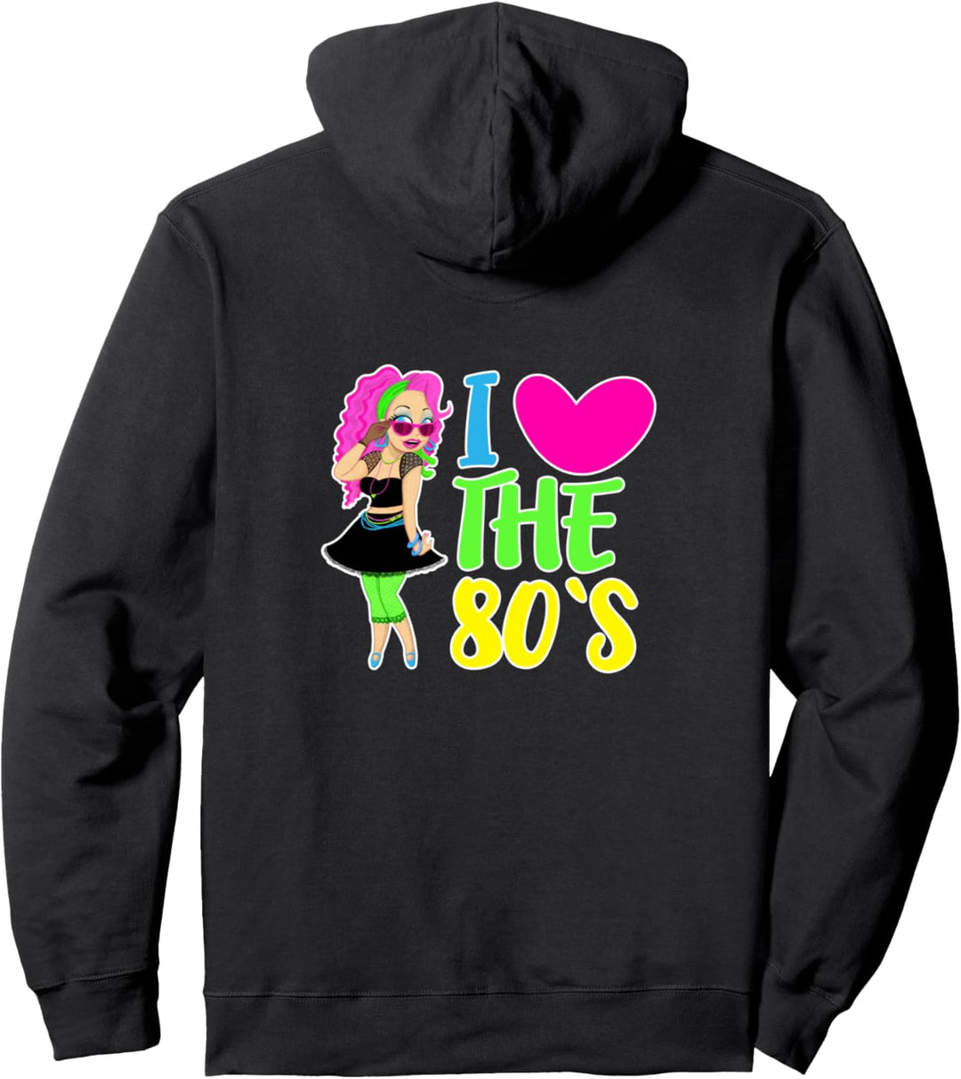 80er Jahre Outfit I Love the 80s Retro Mädchen Girl Pullover Hoodie