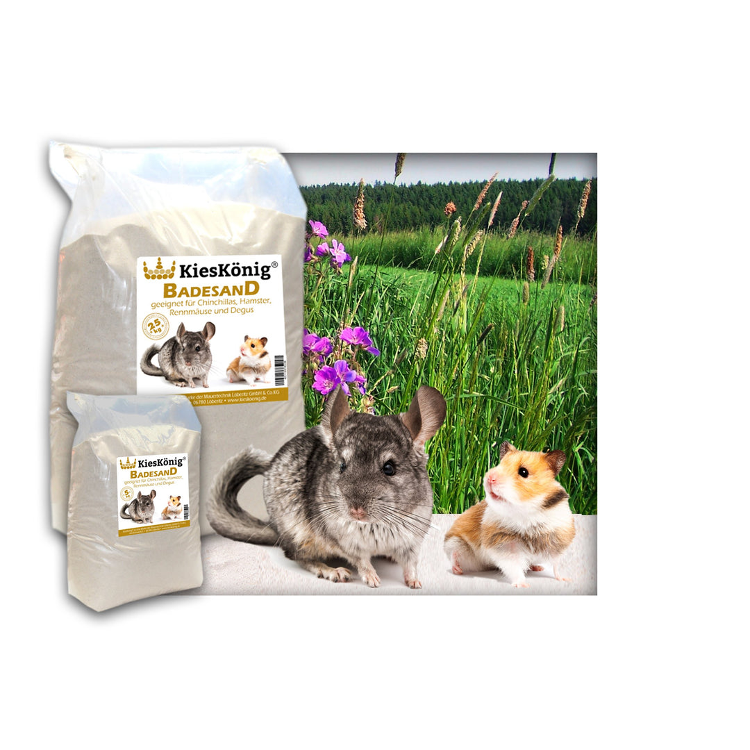 Premium Badesand für Chinchillasand, Hamster, Rennmäuse und Degus - samtweiche abgerundete Körnung 2
