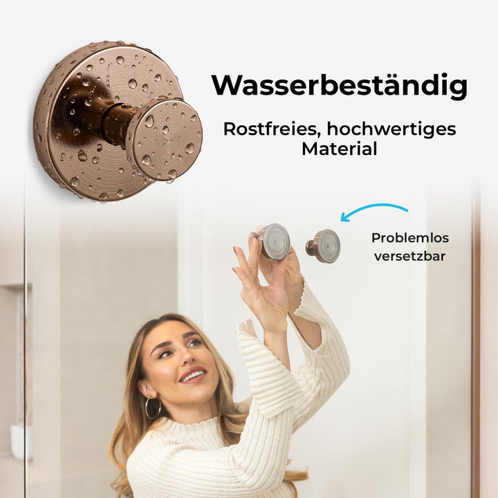 Sanova Handtuchhalter ohne Bohren 2er Set Kupfer Bronze – Handtuchhaken mit Saugnapf – Twist & Lock