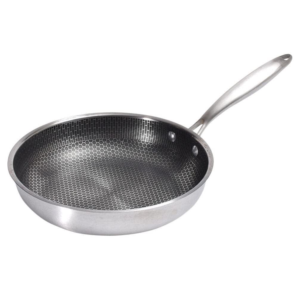 UPKOCH Edelstahl-Bratpfanne Antihaftbeschichtet Omelette-Pfanne Wabenboden Steak-Bratpfanne Gas-Koch