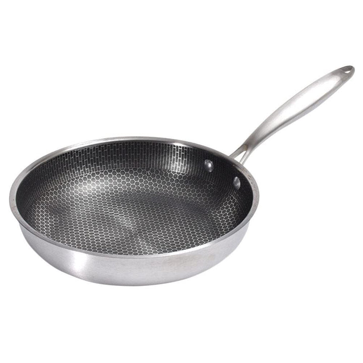 UPKOCH Edelstahl-Bratpfanne Antihaftbeschichtet Omelette-Pfanne Wabenboden Steak-Bratpfanne Gas-Koch