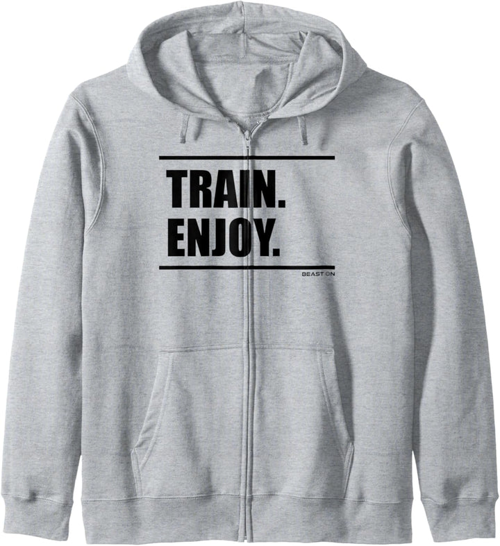 Train Enjoy Beast On Fitness Gym Motivation Workout weisses Kapuzenjacke