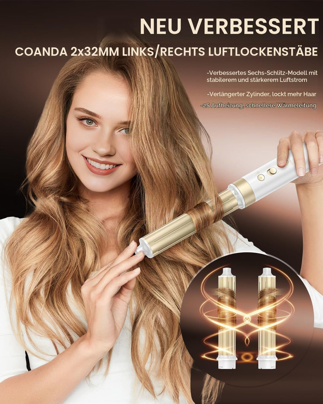 webeauty [Dual Voltage] 6in1 Hairstyler,110,000U/Min, 30M/S, 500 Millionen Negative Ionen Hochgeschw