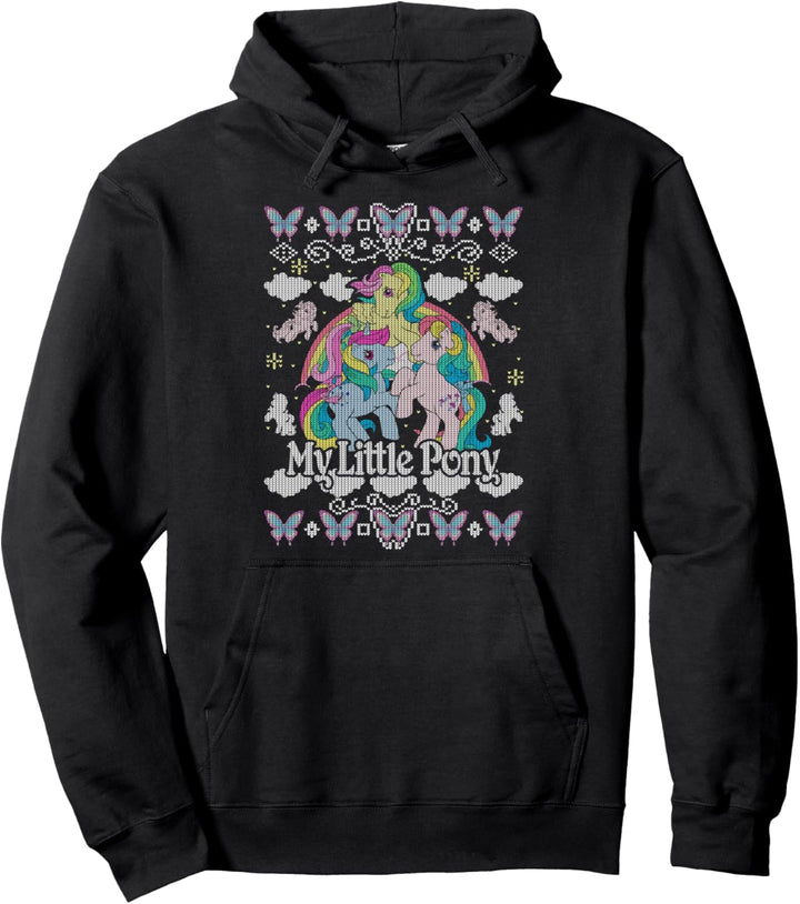 My Little Pony Christmas Rainbow Pony Vintage Ugly Sweater Pullover Hoodie